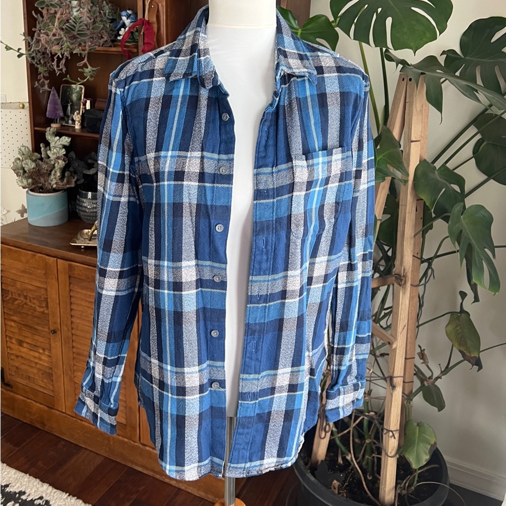 *American Eagle Outfitters Blue Plaid Flannel Men's Shirt S